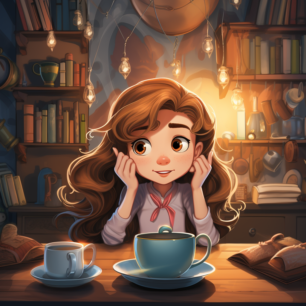 Illustration of Sophie and the magical teapot