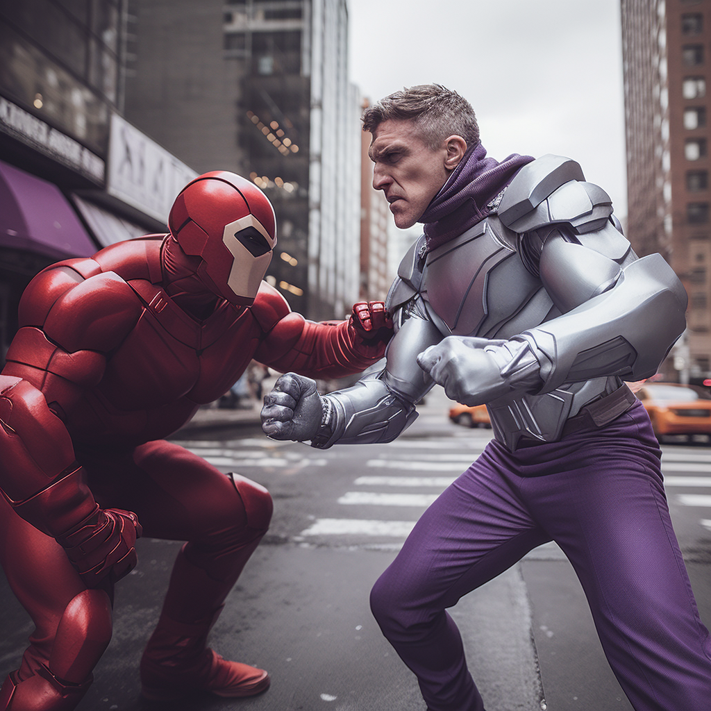 Magneto Fighting Sentinel in NYC