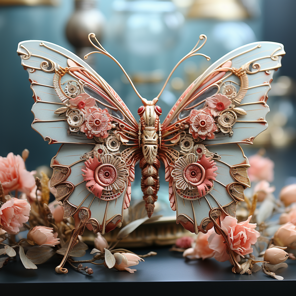 Beautiful silk moths in ceramic armor