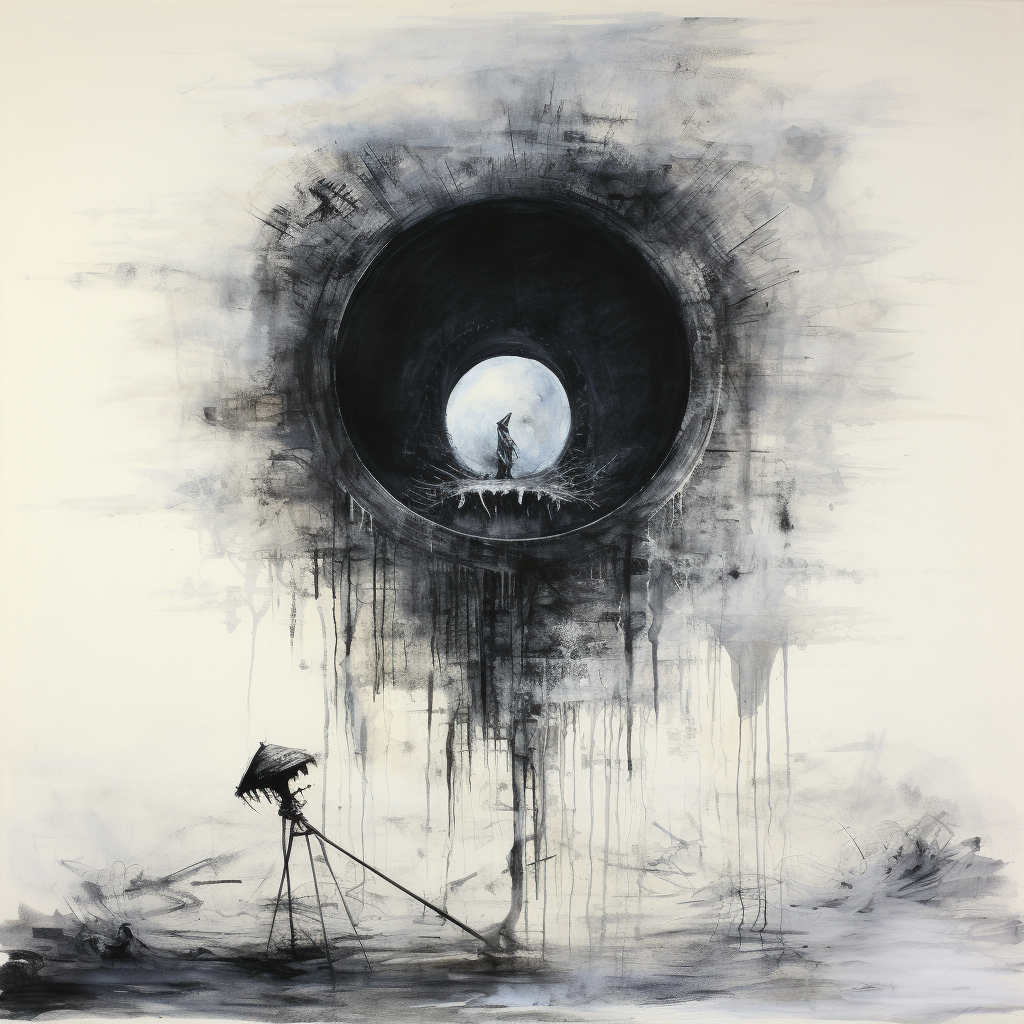 Haunting magnifying glass art style by Stephen Gammell