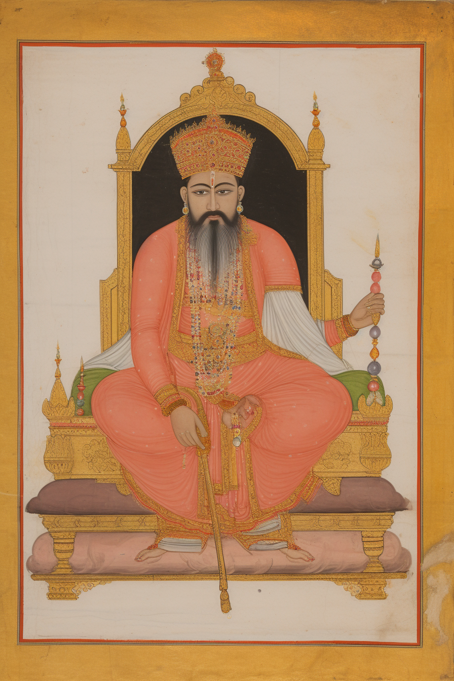 Maharaja sitting on a majestic throne