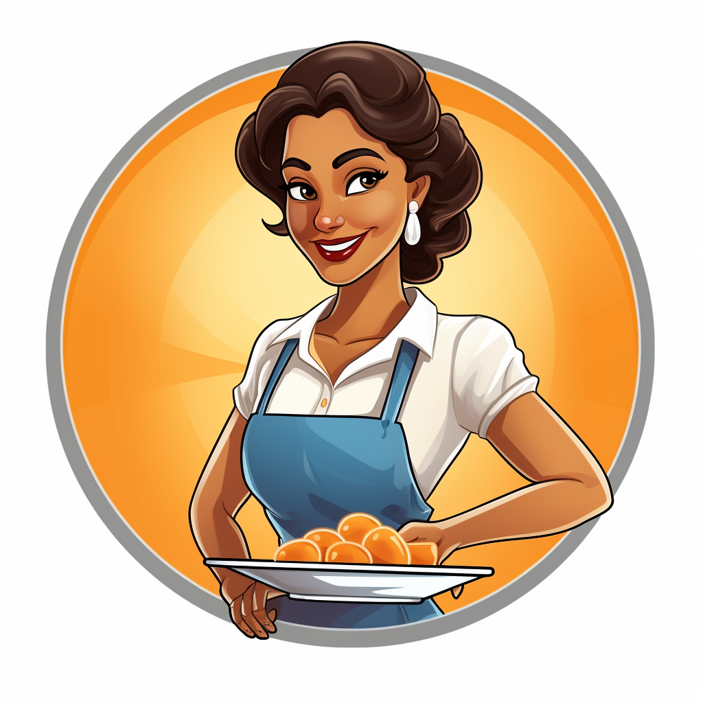 Cartoon-style illustration of a housemaid from Maid India