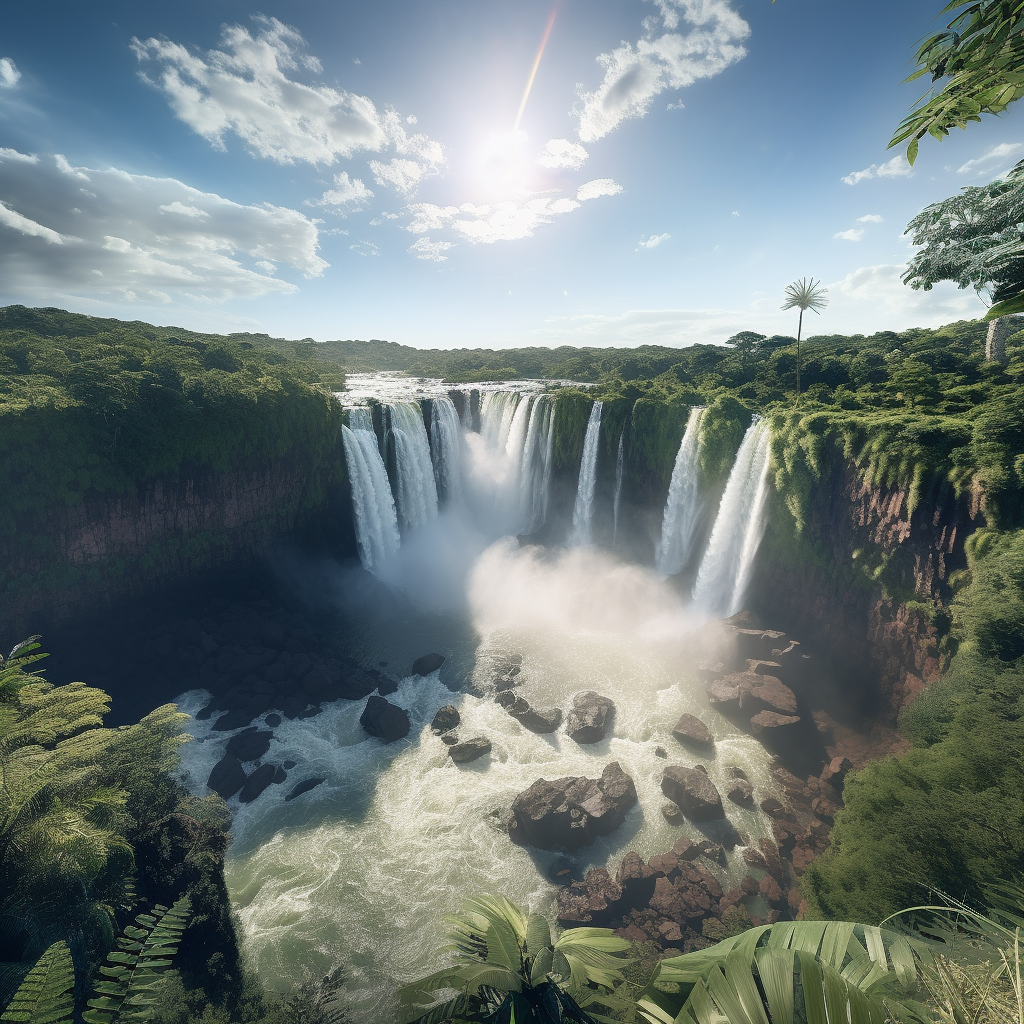 Breathtaking Amazonian Waterfall in Serene Surroundings