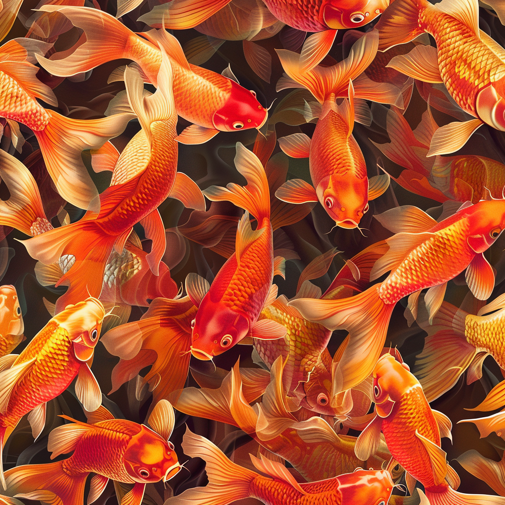 Majestic goldfishes underwater vector