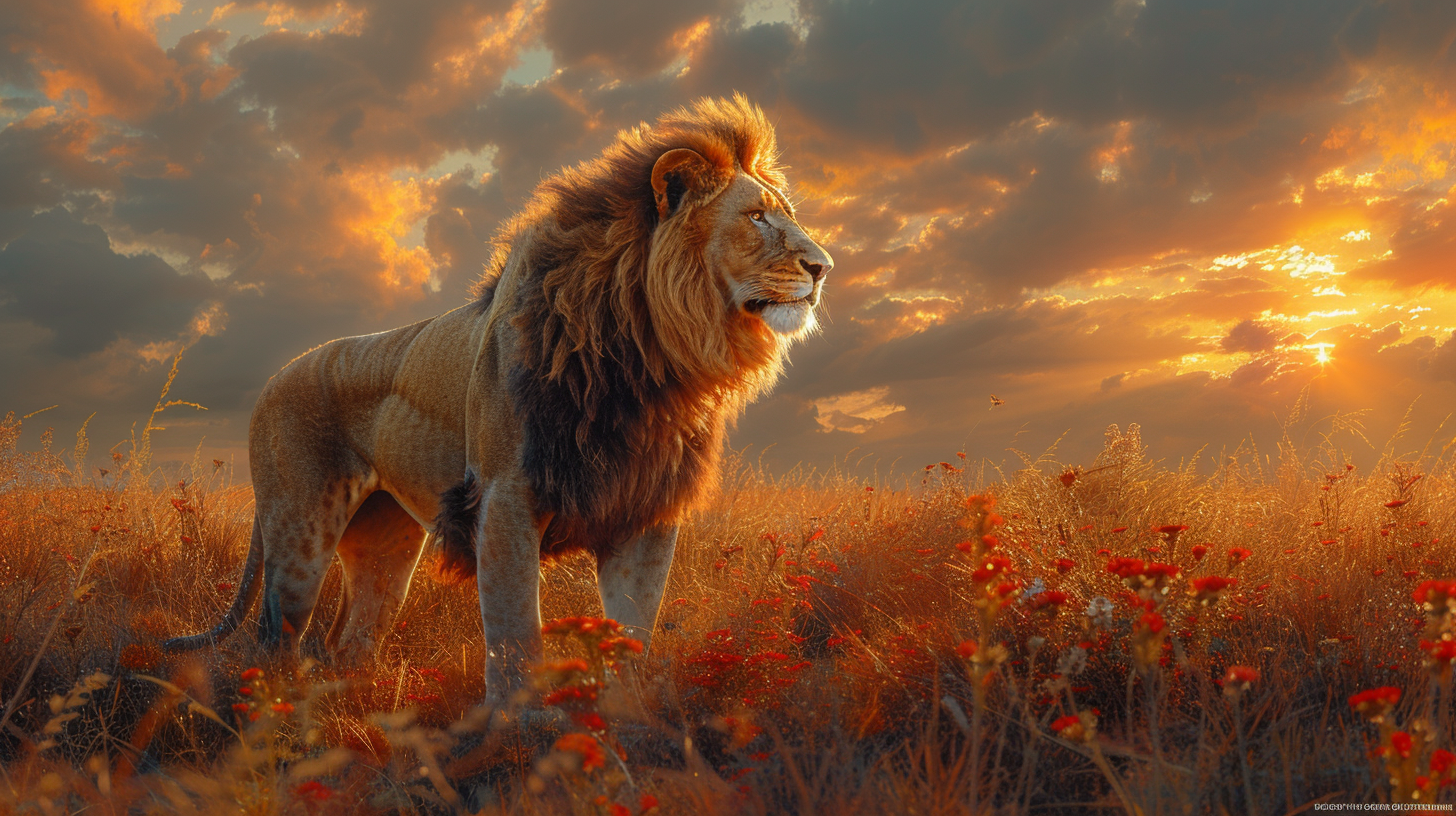 Majestic Lion with Vivid Fur Texture