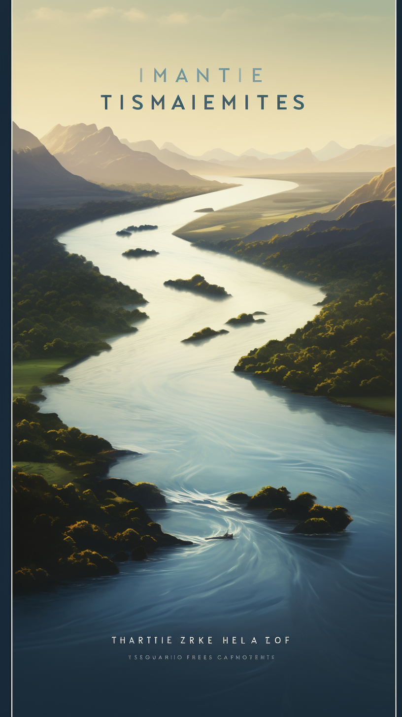 Stunning illustration of majestic river courses