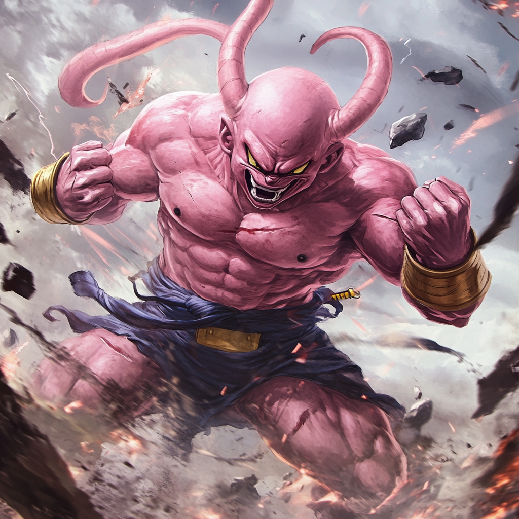 Majin Buu fierce battle scene