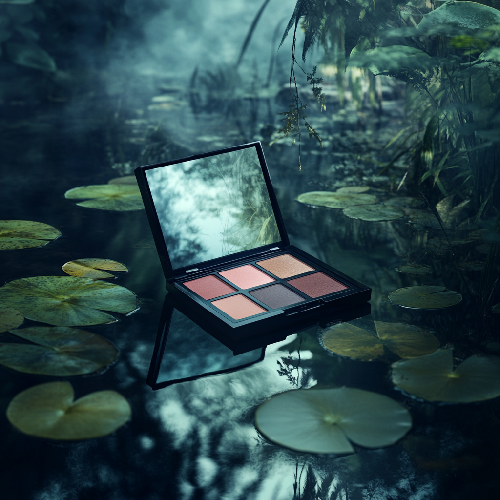 Premium makeup palette in forest pond