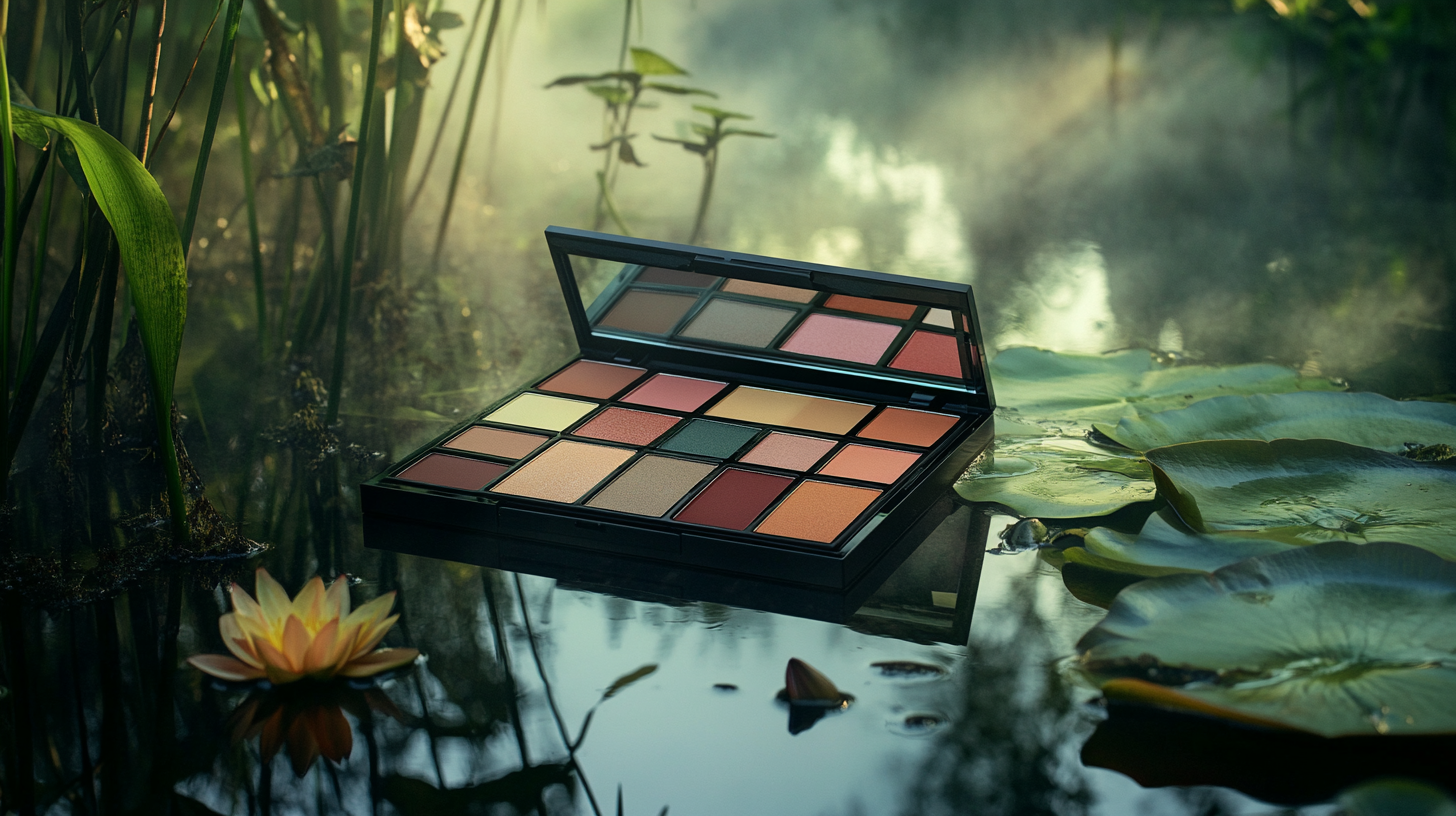 makeup palette forest pond reflection