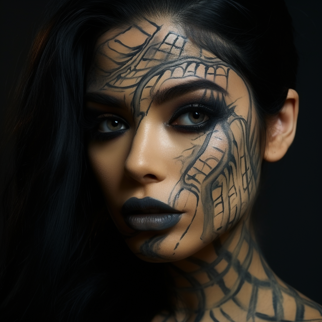 Beautiful hyper-realistic makeup woman