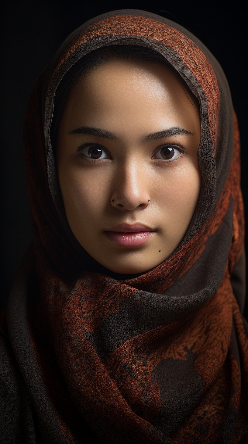 Close-up portrait of young Malaysian woman