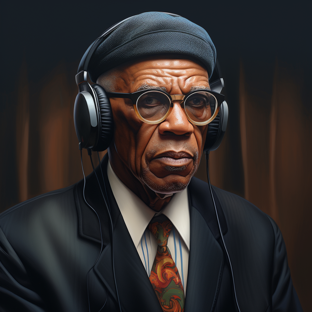 Malcolm X as a 90-year-old with Apple Earpods