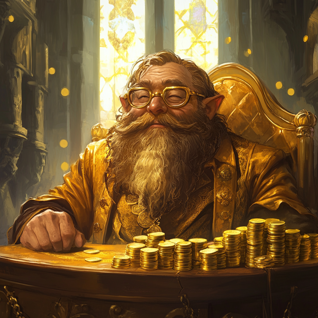 Dwarf banker with golden beard