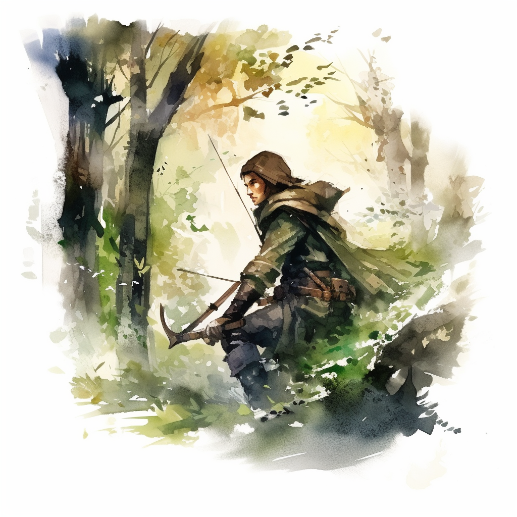 Male Elven Ranger Stalking in Forest