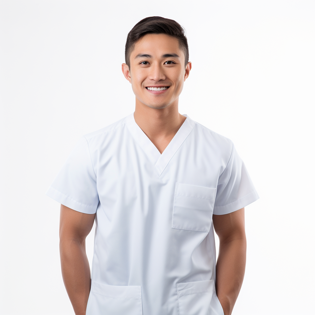 Male Filipino Nurse White Background