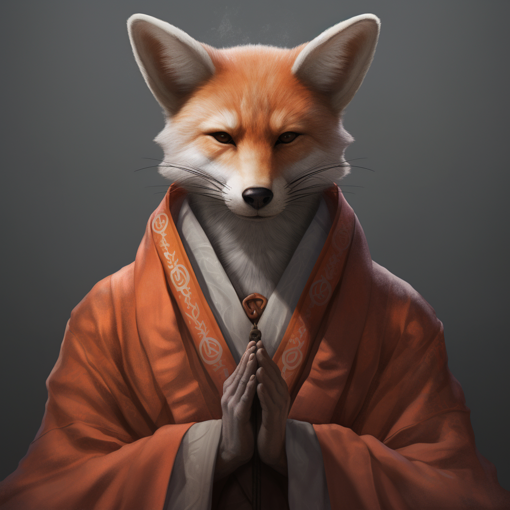 Anime of male fox ears monk