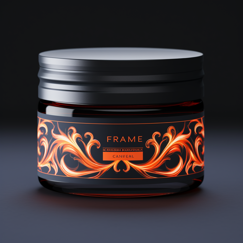 Flame-designed male hair product jar