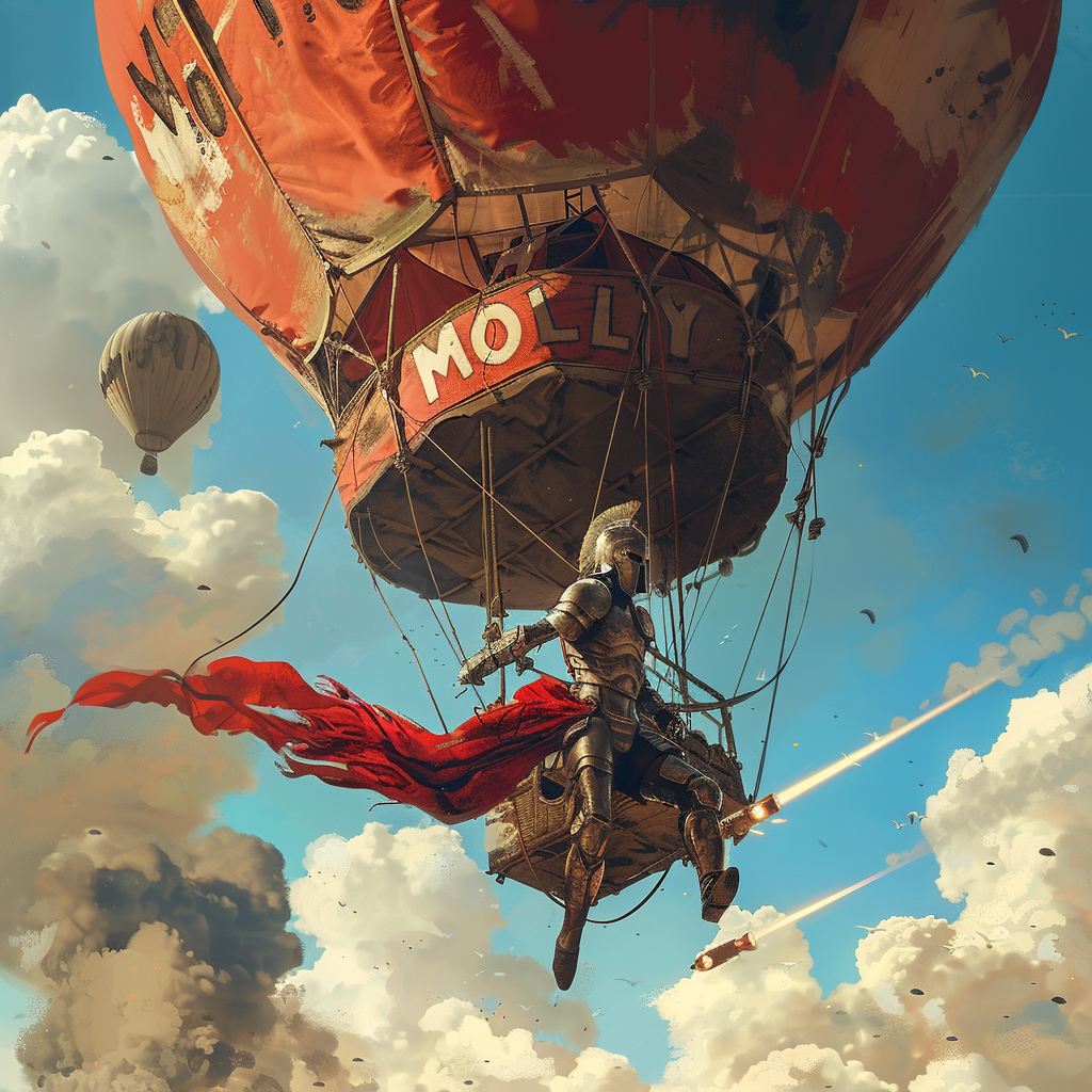 Male Spartan Kicking Hot Air Balloon