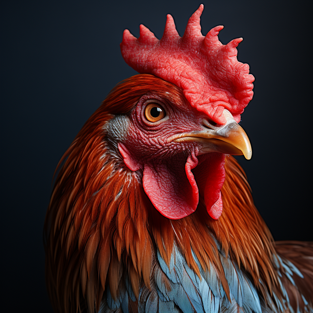 Close-up of a male wild chicken