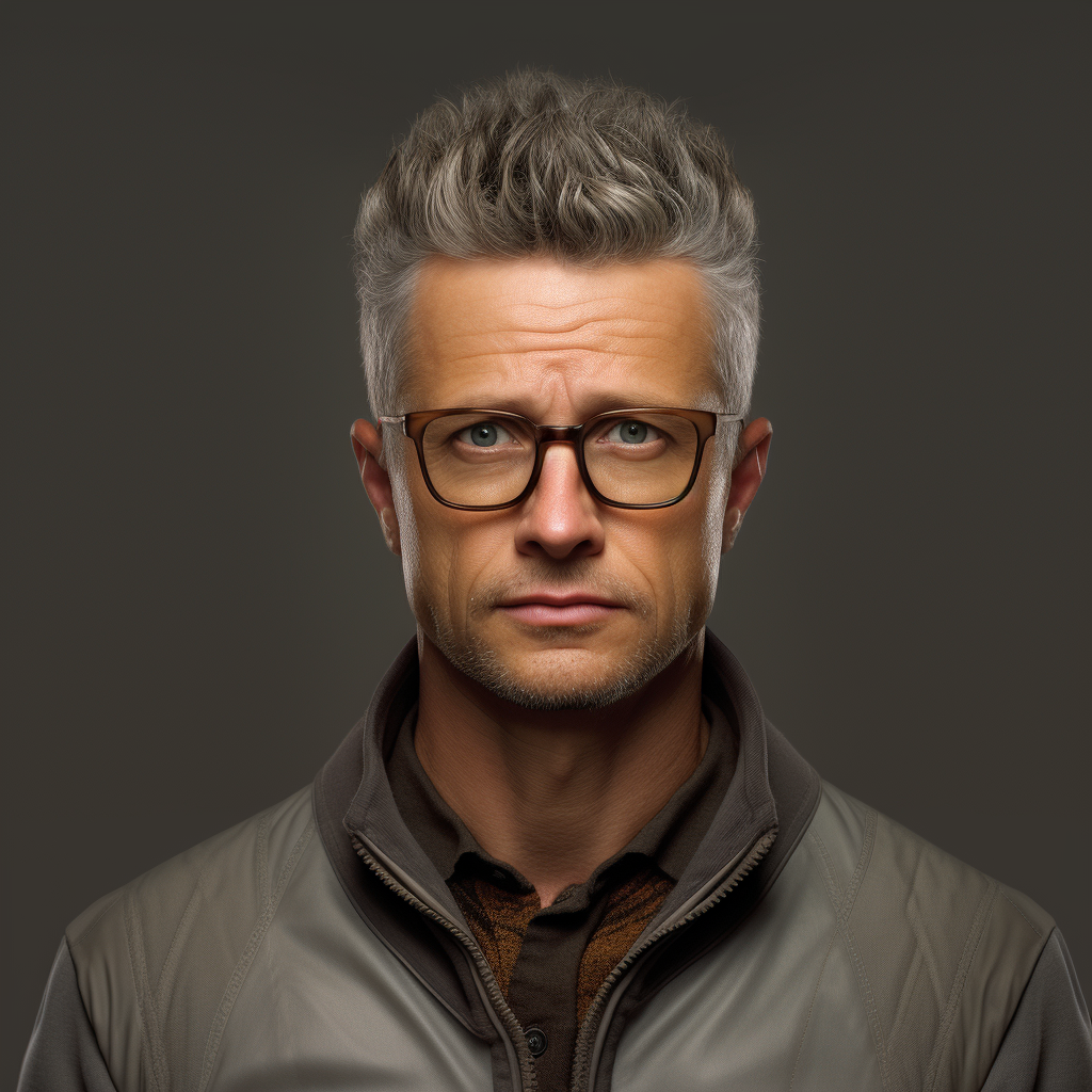 Realistic male avatar with glasses
