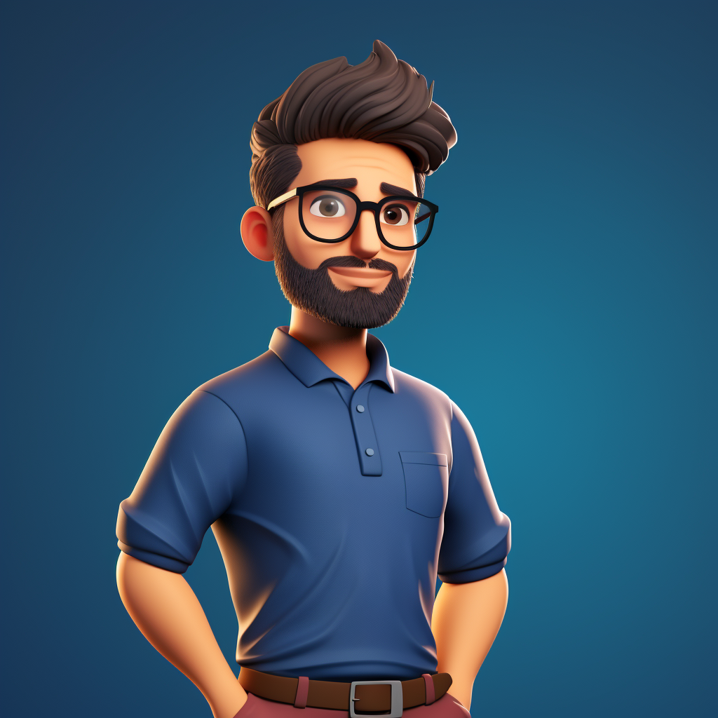 Male cartoon mockup design