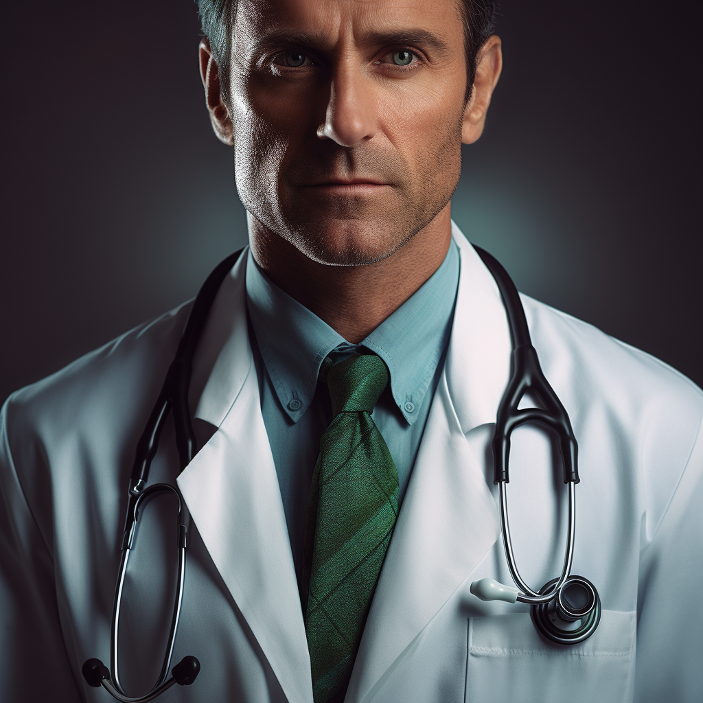 Male medical professional in close-up