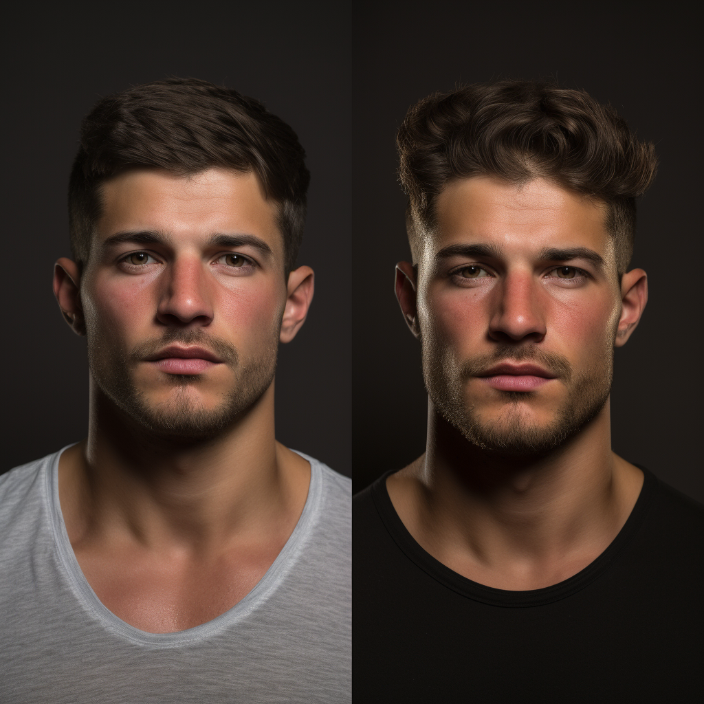 Male model showcasing jaw exercise results