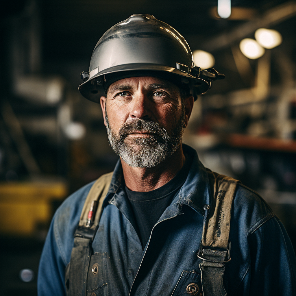 Close-up photo of male welder assembling workplace