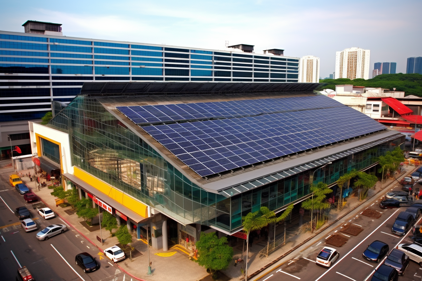 Funan mall with black solar panel