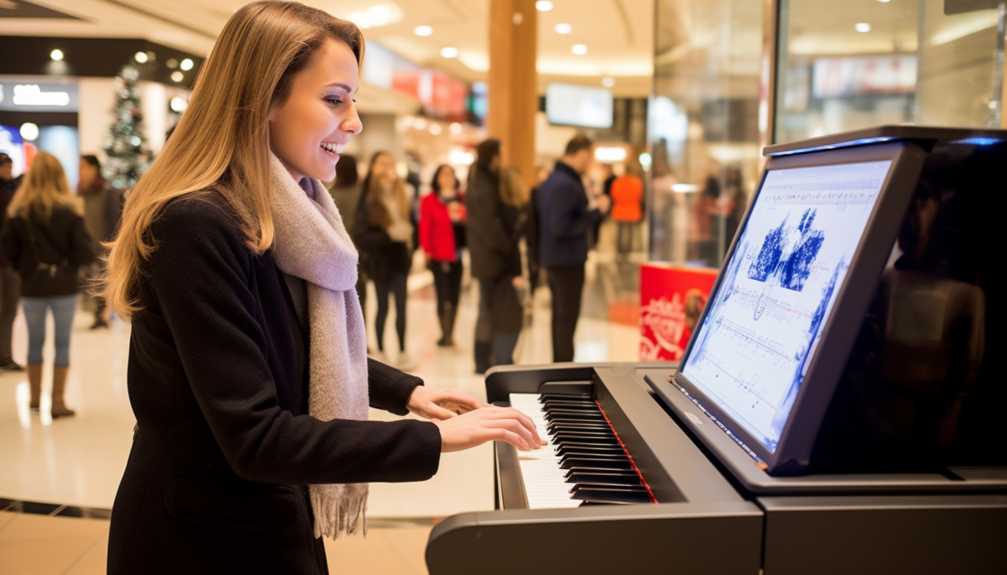 People enjoying brand immersion in mall