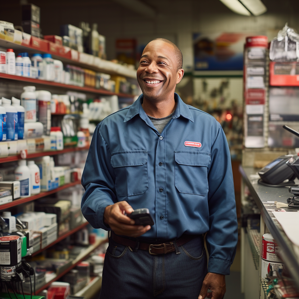 Man in Auto Parts Store