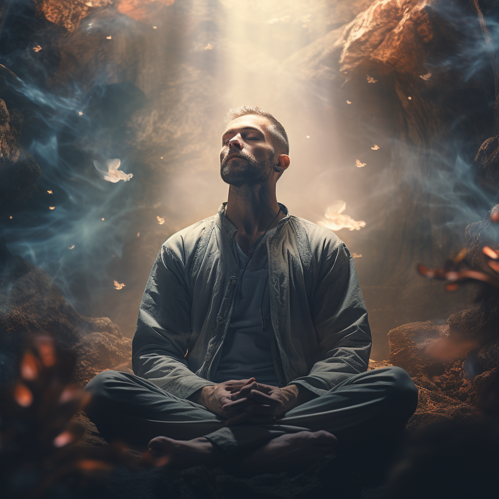 Man meditating with nourishing breath