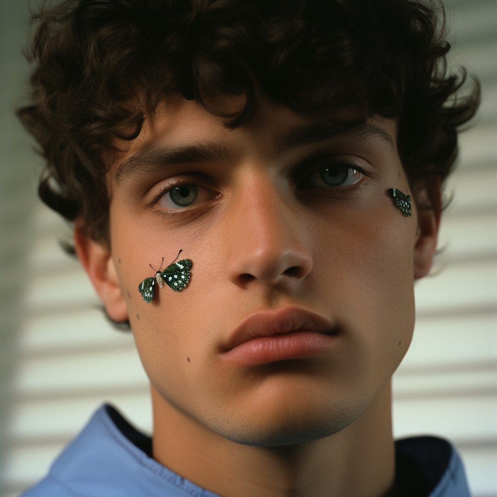 Man with Butterfly on Nose