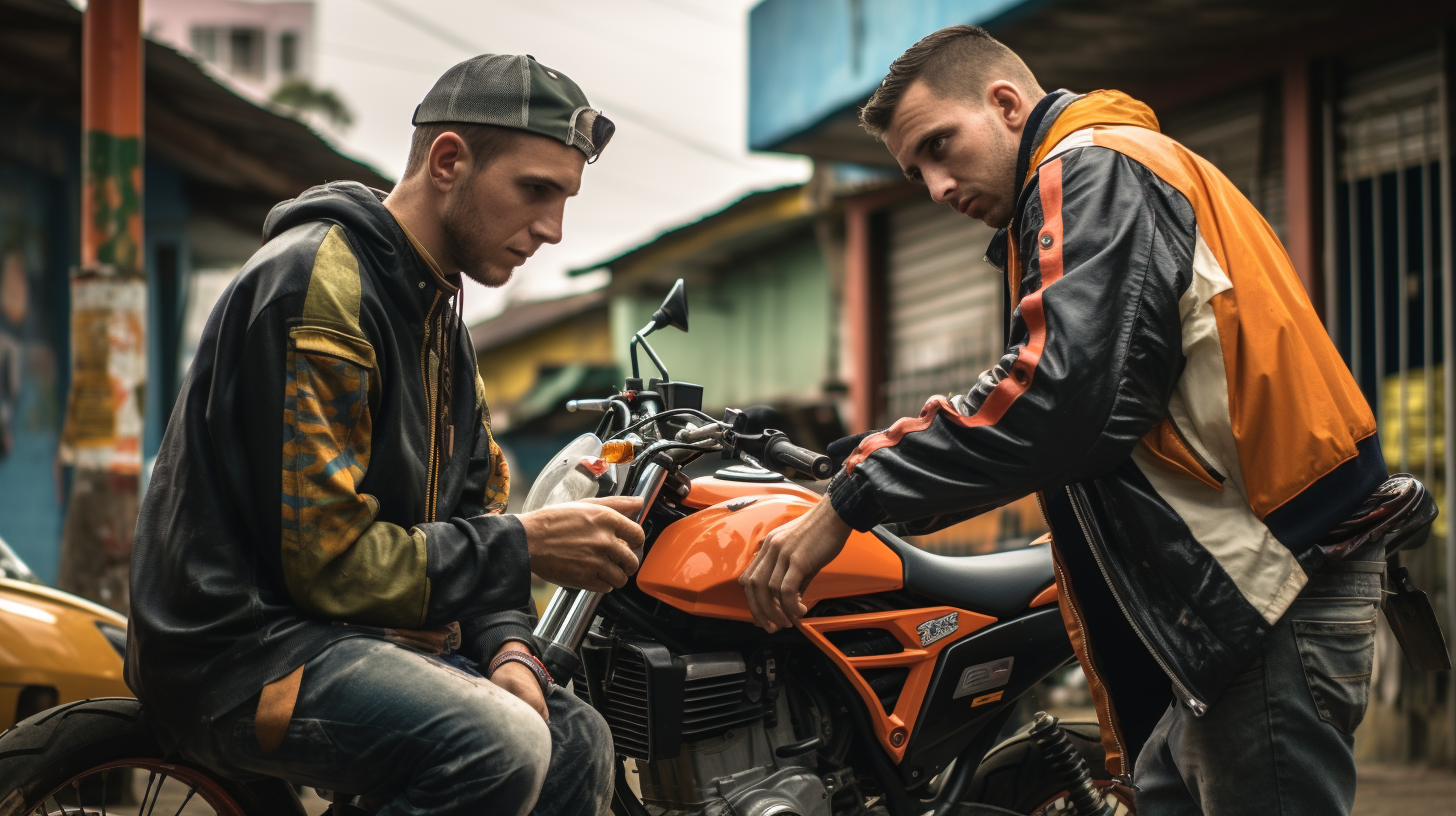 A man buying his first motorcycle in Bogota