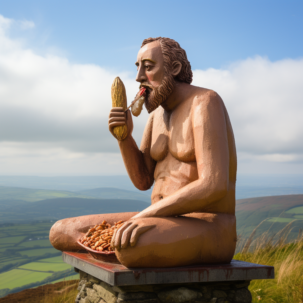 Man Eating Corn Dog in Ireland