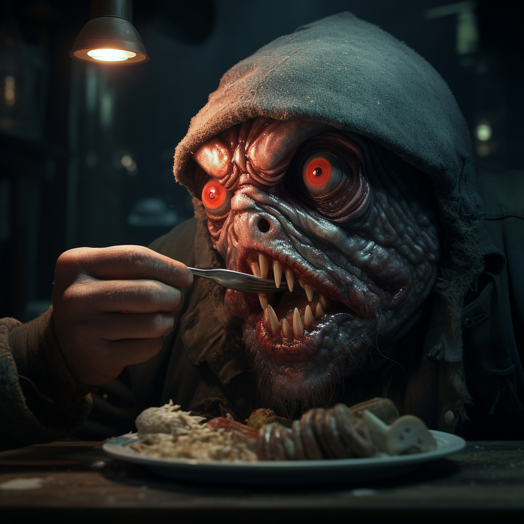 Man Eating Fish - AI Prompt Image