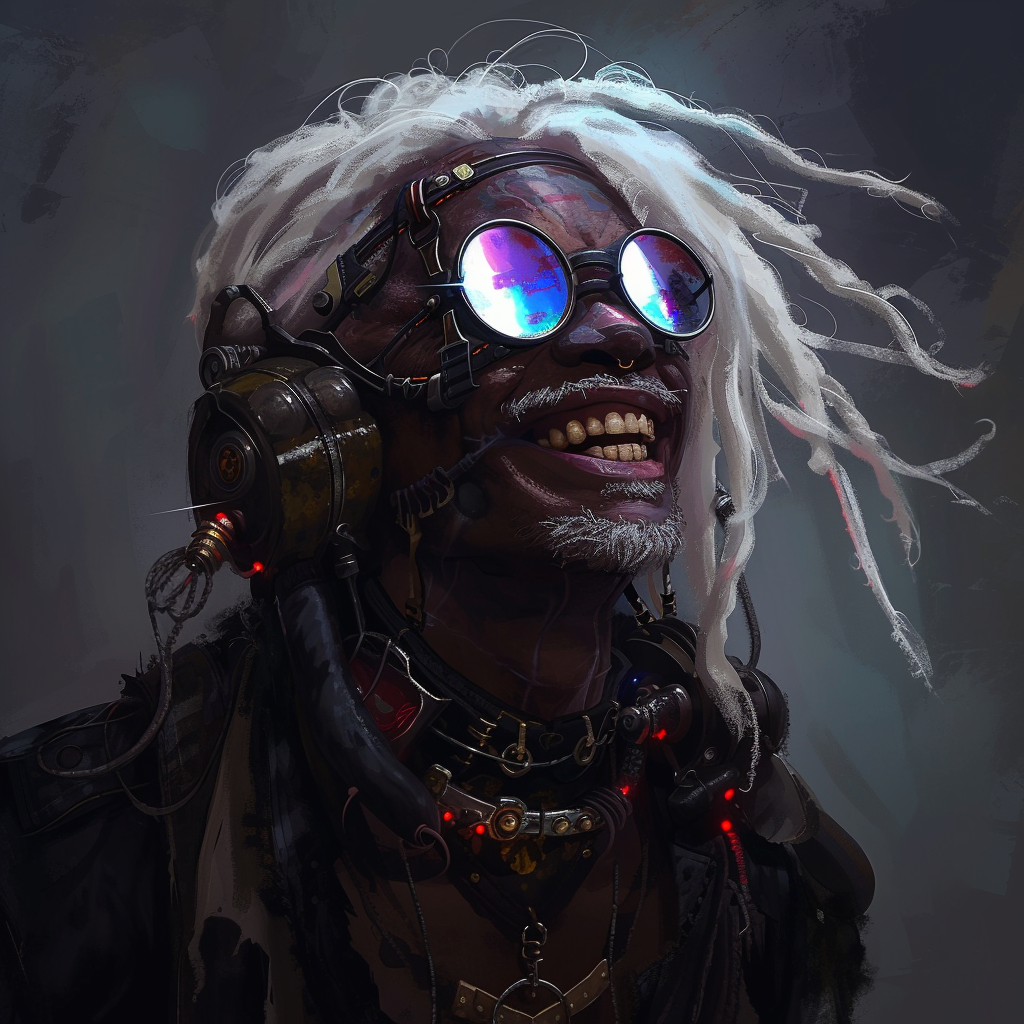 Man Elf Fantasy Steampunk White Dreadlocks