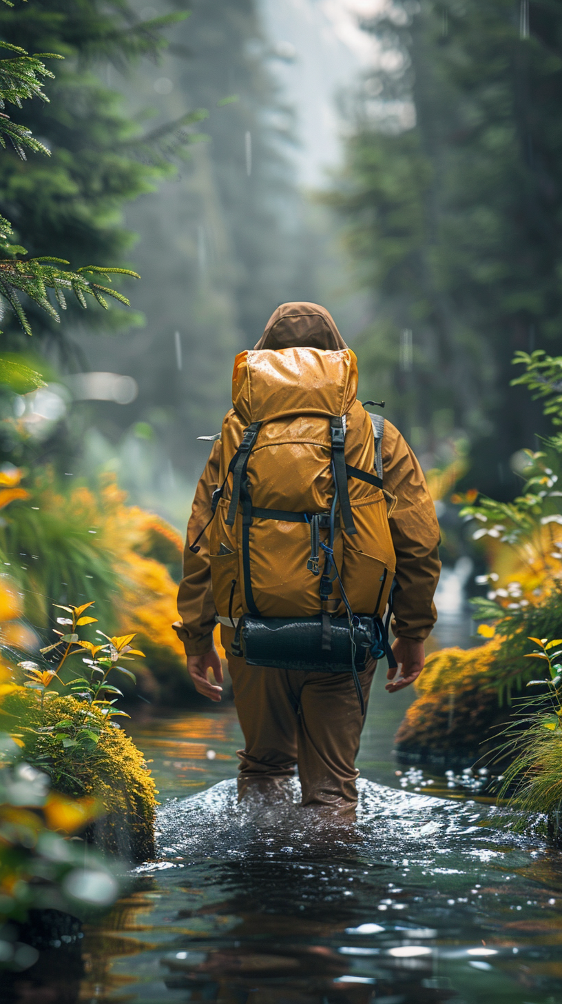 Man exploring frontier in hyper realistic style