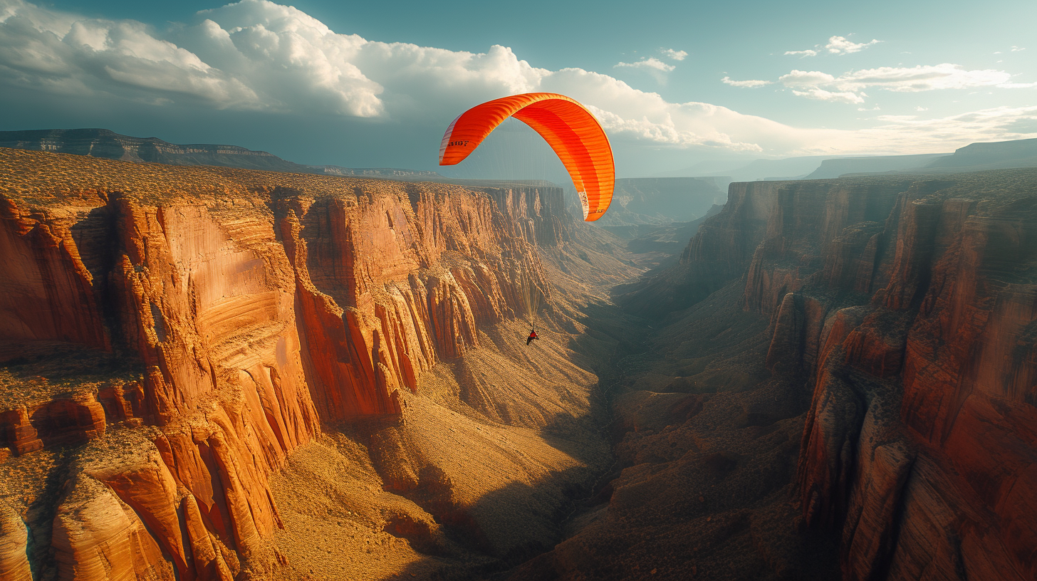 Man Hang Gliding Grand Canyon