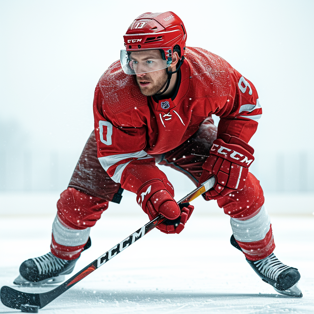 Man in Hockey Red Dress