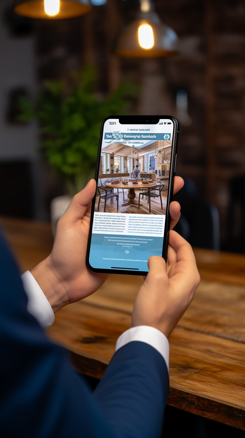 Man holding insurance brochure with smartphone