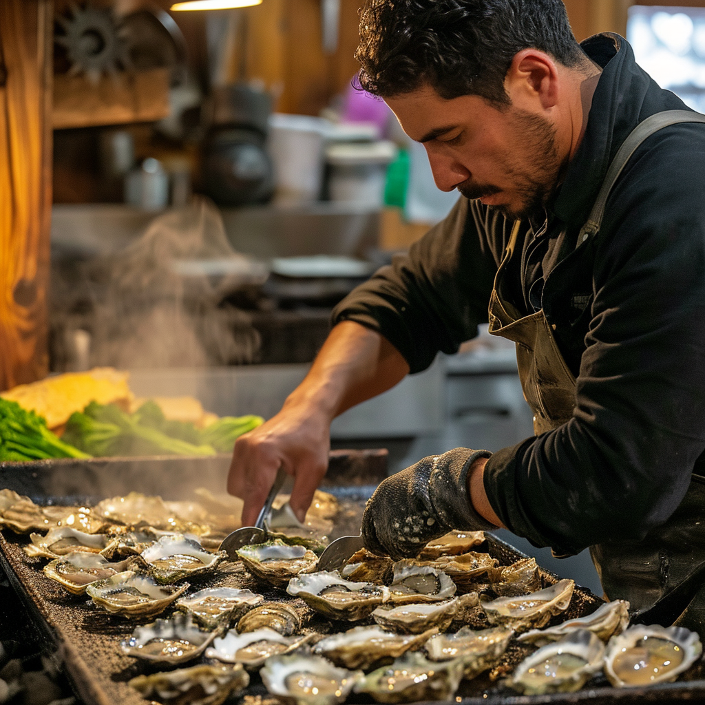 Man Making Radiator Oysters