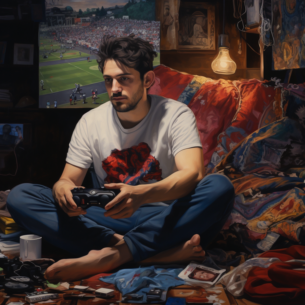 Man playing game picture