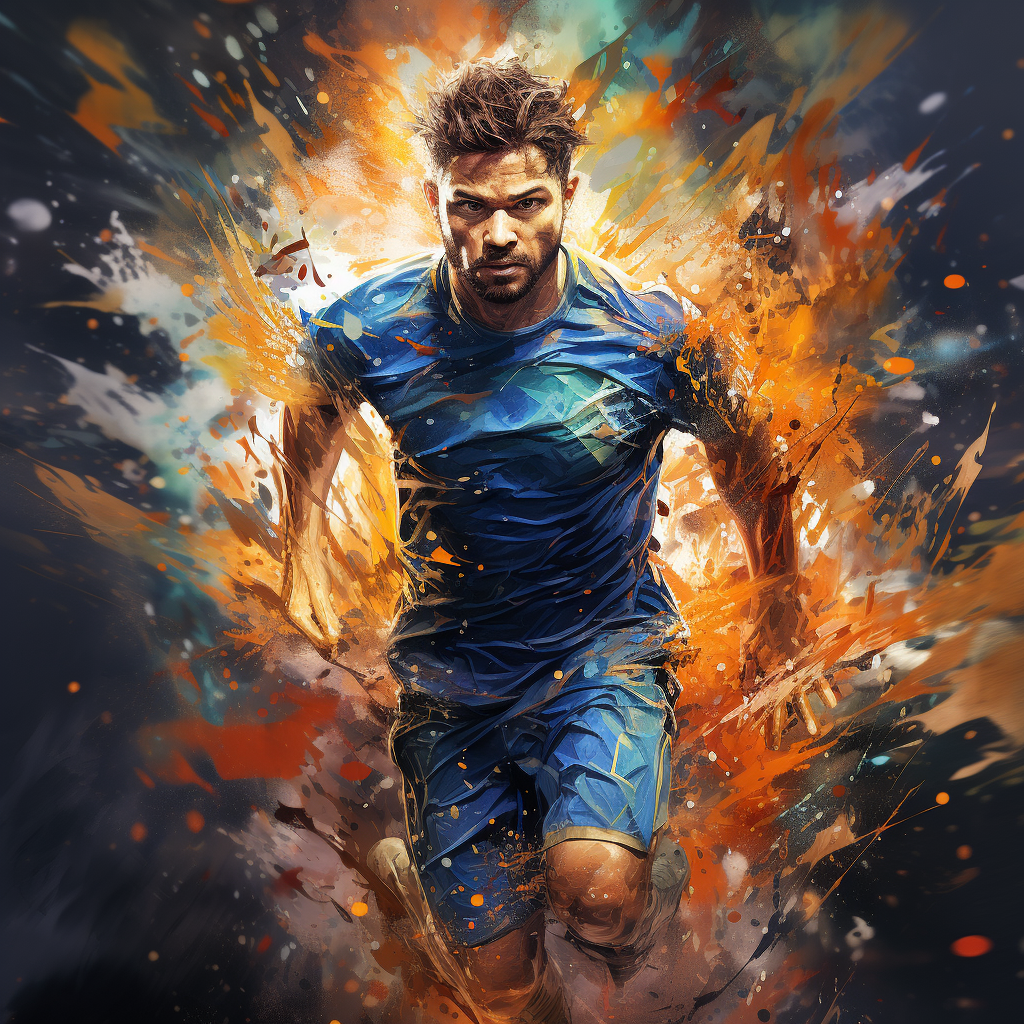 Soccer player in digital art