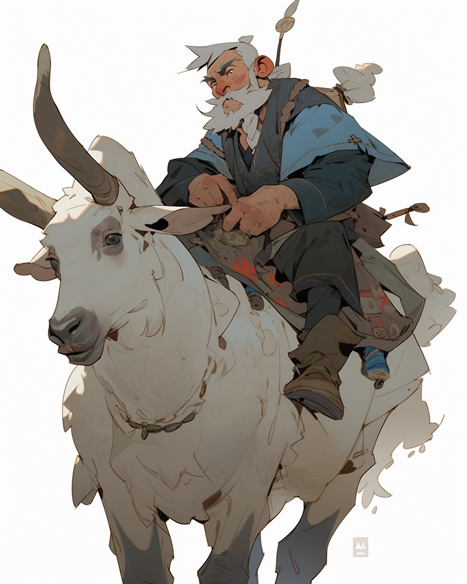 Man riding goat in Frost manga