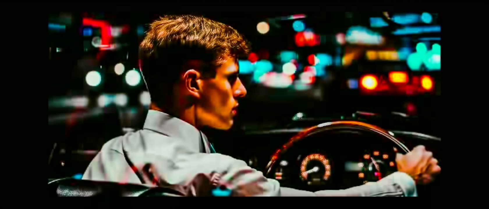 Man in car deep in thought