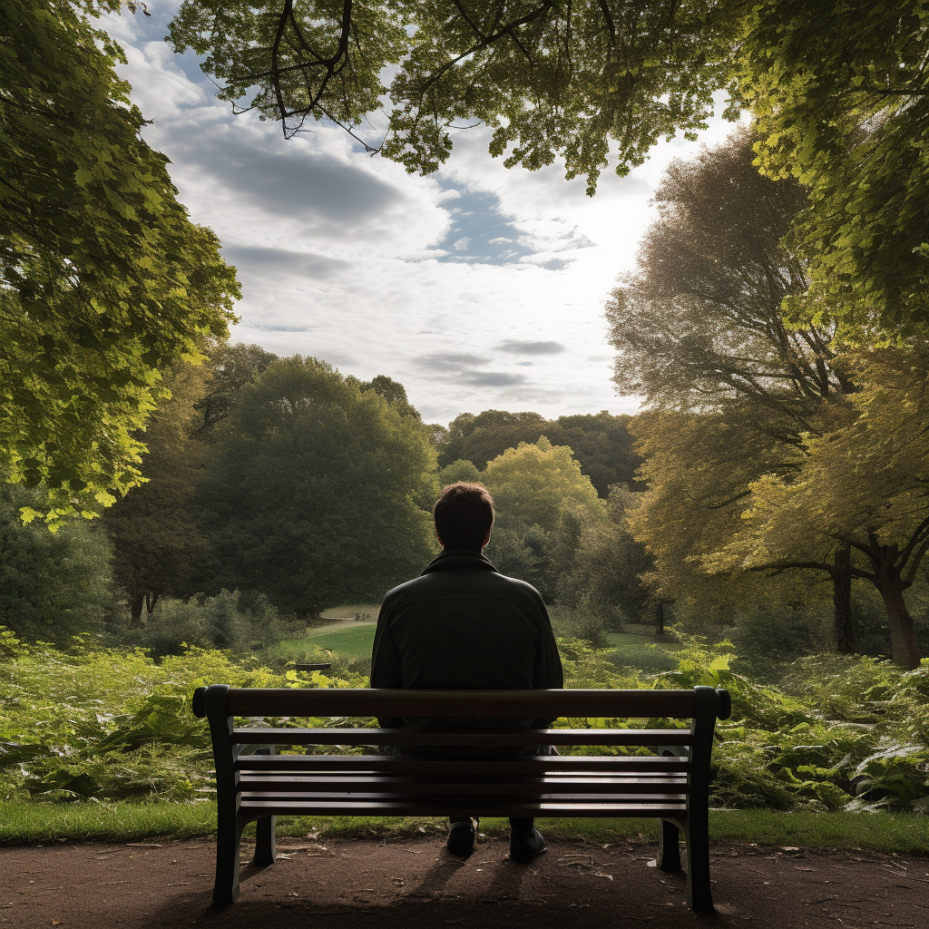 Man on Park Bench