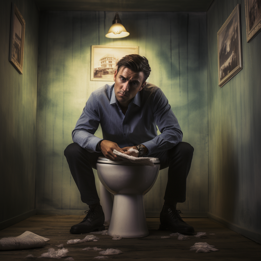 Man using the toilet