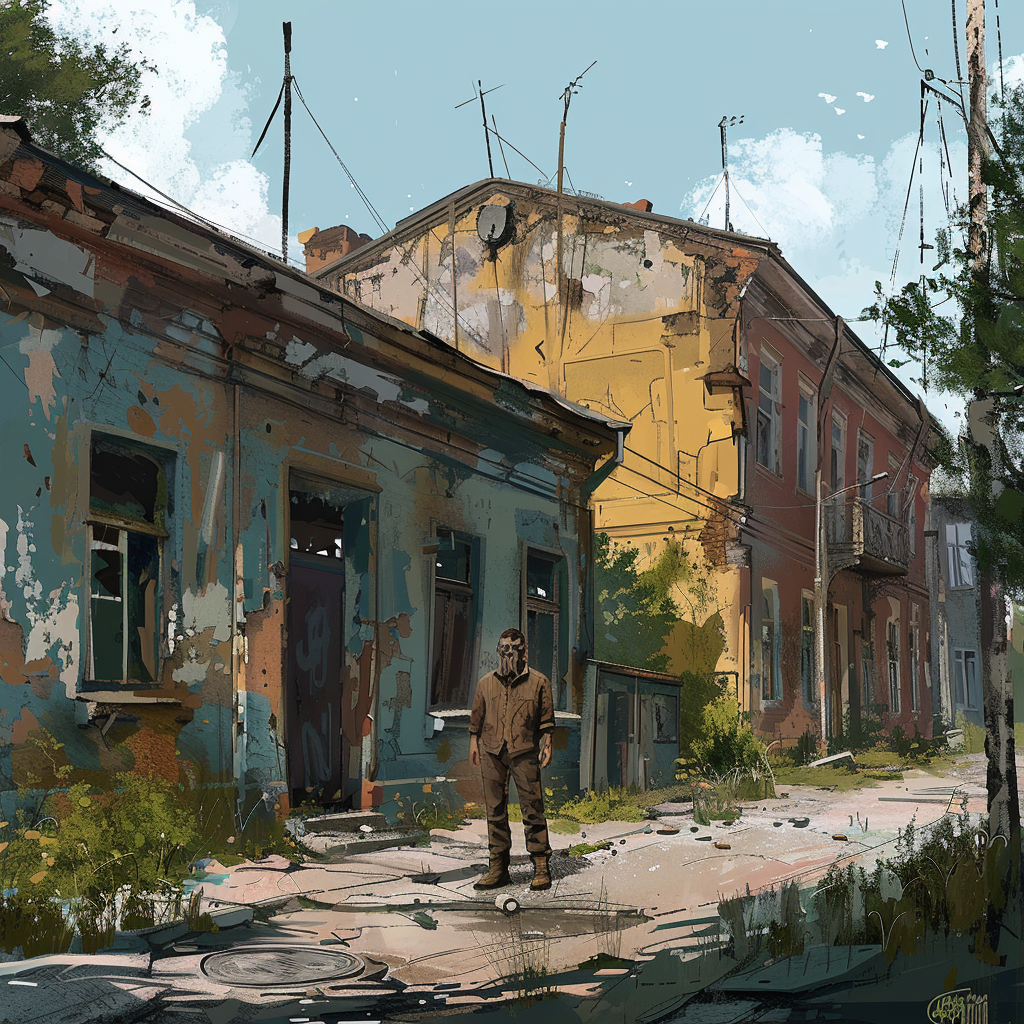 Man in Soviet Street Concept Art