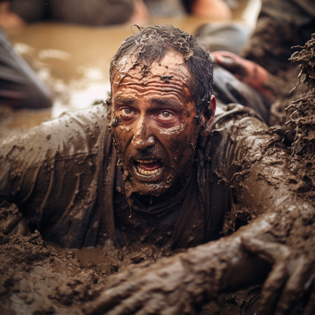 Man stuck in quicksand, attacked by zombies